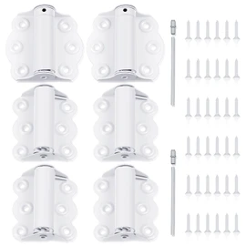 Zonon 6 Pack White Self Closing Screen Door Hinge 2 3/4" Heavy Duty Steel Including 2 Pcs Adjustable Self Closing and 4 Pcs Unadjustable Spring Loaded Hinges for Screen Interior Exterior Door