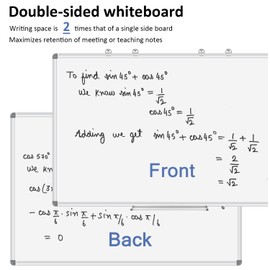 EAONE Magnetic Dry Erase Board for Wall 24” x 18”, Double Sided White Board, Silver Aluminum Frame Whiteboard Kit for Office Home School, with 1 Dry Eraser & 4 Magnetic Pins & 5 Multicolor Markers