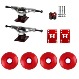 Skateboard Hollow Trucks Wheels Bearings Combo - Lightweight Package 5.5 / Red