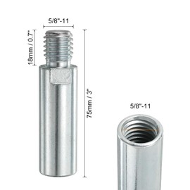 sourcing map 5/8"-11 Thread Rotary Tool Extension Shaft 75mm Connecting Rotary Rod Machine Extension Rod for Car Polisher Polishing Pads