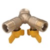 Bstinay Dual Shut-off Controls Valve Y Connector 3-Way Metal Splitter