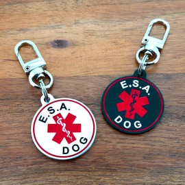 Service Dog ID Tag for Small & Large Dogs - Emotional Support ESA Medical Alert Collar Accessory - Durable Stainless Steel Service Animal Tag - Classic ESA Service Tag in Silver Small