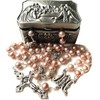 elegantmedical CATHOLIC AAA 8mm REAL PEARL Pearls SILVER ROSE BEADS