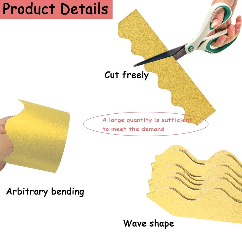 MOODKEY Glitter Border Trim Border (Gold)