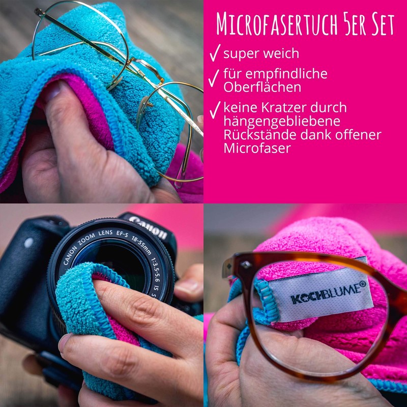 Kochblume 1-3-5-10 Set | Microfibre Cleaning Cloth 30 x 30