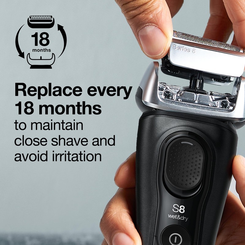 Braun Series 8 83M Electric Shaver Head Replacement Cassette, Silver