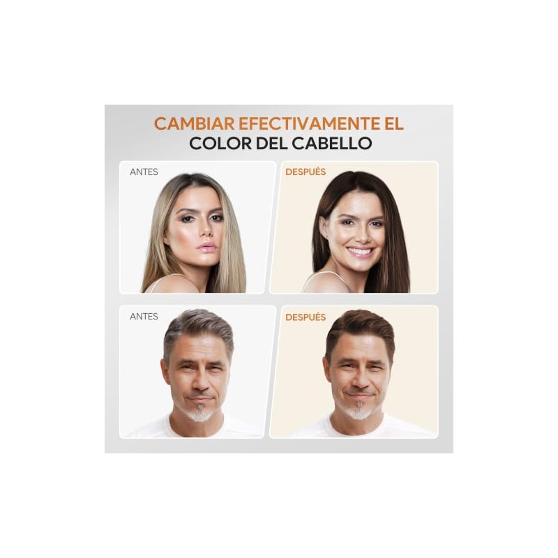 Shampoo para Canas con Tinte, Dark Brown Hair Dye Shampoo