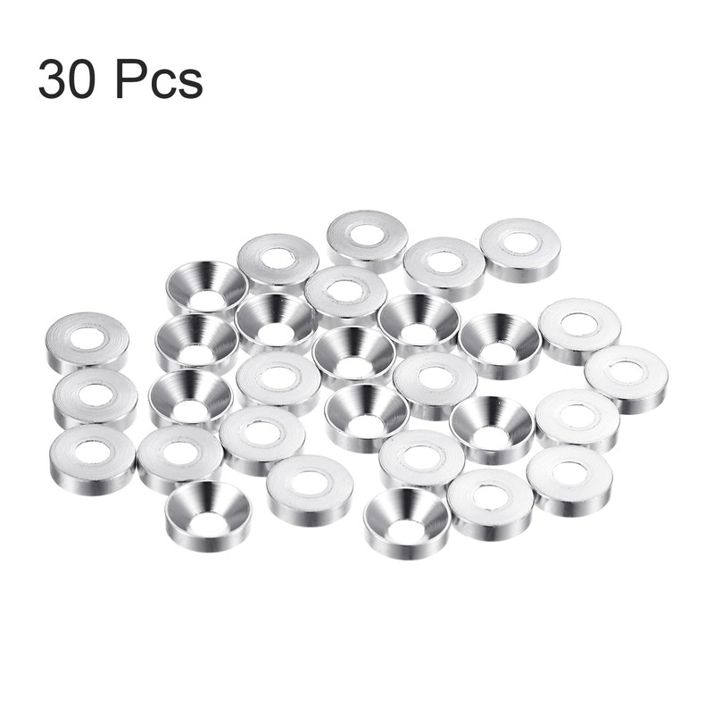 QUARKZMAN 30pcs M4 Anodized Aluminum Alloy Countersunk Washers Screw Seals