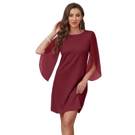 RUMIA Mother of The Bride Dresses 2025 Elegant Dresses for Women Formal Cocktail Dresse Wine Red L