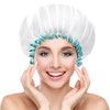 White Shower Cap, Mold Resistant Waterproof Washable Hair Caps for
