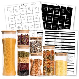 Pcs Kitchen Pantry White Waterproof Vinyl Labels for Food Storage Containers, Minimalist Jar Labels, Stickers for Organizing Pantry, Preprinted Baking Spice Label (White, 125)