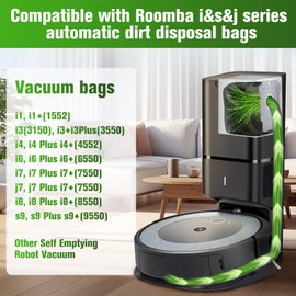 20 pack Replacement Vacuum Bags Compatible with irobot Roomba i3, i3+,i7, i7+, j7, j7+,i7plus, i4, i4+,i6, i6+, i8, i8+,s9, s9+, s9plus,I & S & J Series Automatic Dirt Disposal Bag……