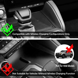 Center Console Wireless Charging Mat Compatible with Land Cruiser 250 Toyota Land Cruiser Prado J250 LC250 Accessories 2024 2025 Premium Silicone Non-Slip Anti-Dust Mat for Left-Hand Drive