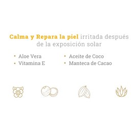 Golden Sun - After Sun Crema Aloe Cacao 240 ml. Crema calmante y reparadora para después de la exposición solar. Enriquecida con Manteca de Cacao, ace