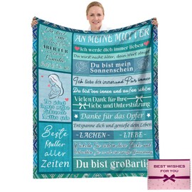 NlsqEU Gifts for Mum Birthday Gift, Mum Gift, Mother Daughter Gift, Mother Special Gifts from Daughter, Mother Gift Blanket, Gift Blanket for Women, 150 x 130 cm (German)