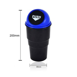 Yakobst 2 pcs Car Auto Trash Can,Portable Car Trash Can/Small Car Trash Bin,Can Automotive Waste Storage,Mini Storage Box Organizer,Car Rubbish Bin Drinks Holder (Red, Blue)