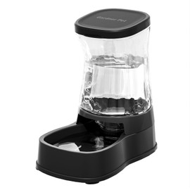 Gardner Pet Automatic Gravity Water Dispenser for Dogs, 1.0Gallon 100% BPA-Free Dog Water Bowl Dispenser, Pet Water Fountain Dispenser with Sponge Filter for Small&Medium Dogs, Cats, Puppies(Black)