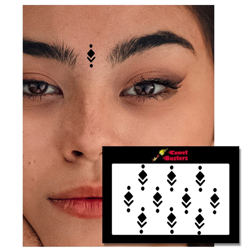 Comet Busters Traditional Black Bindis With Dot
