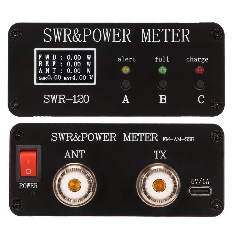 Standing Wave Meter Aluminium Alloy Digital Display 1.8‑50MHz FM AM