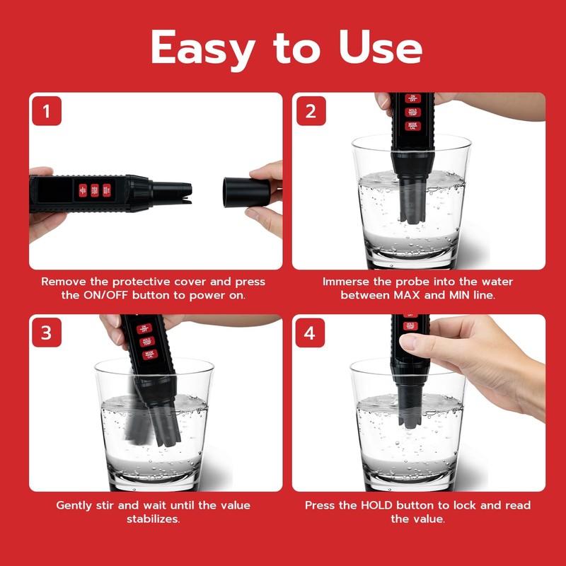 Wigearss 7 in 1 Wassertester, Messgerät Wasser für PH/EC/TDS/Salz/S.G./ORP/TEMP