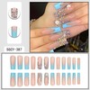FIEONCIY Press on Nails Coffin Long Length Acrylic Glossy Full