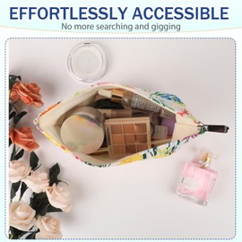 lllyan Girl's Travel Makeup Bag, Fashionable Hand-held Printed Makeup Bag, Spacious Storage Bag for Toiletries and Beauty Essentials（Color printing）