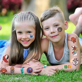 10 Sheets Superhero Temporary Tattoos for Kids, Cool Birthday Party Favors, Cartoon Decoration Sticker Gifts for Girl Boys Home Activity Class Prizes Carnival Christmas Rewards