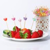 100 PCS Disposable Butterfly Fruit Picks, Bamboo Skewer Flower Picks,