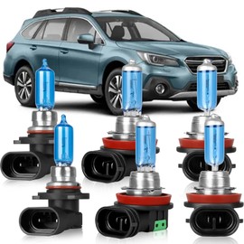 OQSNCV Fit for Subaru Outback 2015 2016 2017 2018 2019 Halogen Headlight Bulbs, 9005 High Beam + H11 Low Beam+ H11 Fog Light Headlamp Replacement Bulbs Kit 100W 12V, Pack of 6