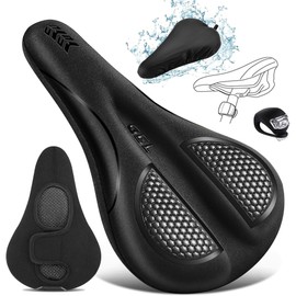 LIBRNTY Bicycle Saddle Cover, with Rain Cover, Upgrade and Thick Saddle Cover, Gel Cover, Padded Bicycle Seat Cover for Men and Women, for Road Bike Saddles, Mountain Bike, Saddle Protector