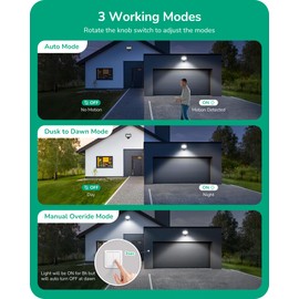 EDISHINE 2 Pack Motion Sensor, 180-Degree Replacement Motion Detector for Outdoor Lights, Adjustable Time & Detection Range Up to 60FT, 3 Modes PIR Motion Sensor for Floodlight, Brown, UL Listed