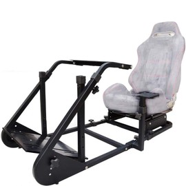 Marada Racing Cockpit Frame Compatible with G25 G27 G29 G920 T500 FANTEC T3PA/TGT Height Adjustable Racing Wheel Stand Wheels Pedals and Real Racing Seat Driving Simulator Cockpit Not Included