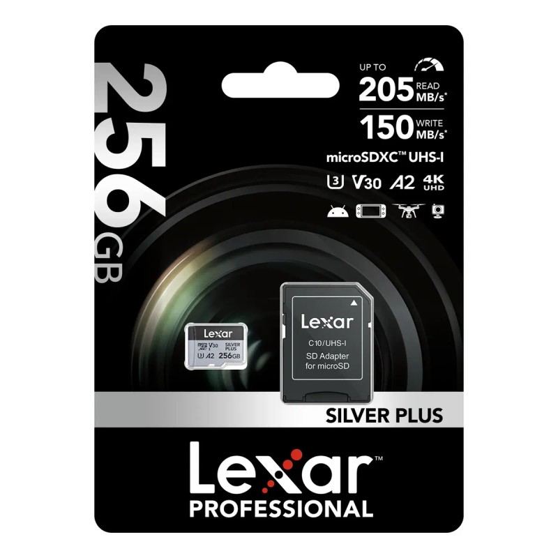 Tarjeta De Memoria Lexar 1066x Microsdxc 256gb Celular Dron