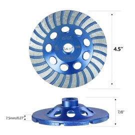 SALI 4.5 Inch Concrete Grinding Wheels 27 Turbo Diamond Segments 5/8-11 Arbor Diamond Grinding Wheel Fit for Paint, Epoxy, Mastic Coating Removal