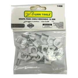 Grapa Para Cable Redondo 10mm Color Blanco 100 Pzs