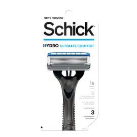 Schick Hydro Ultimate Comfort 5 Blade Disposable Razor for Men, 3 Count