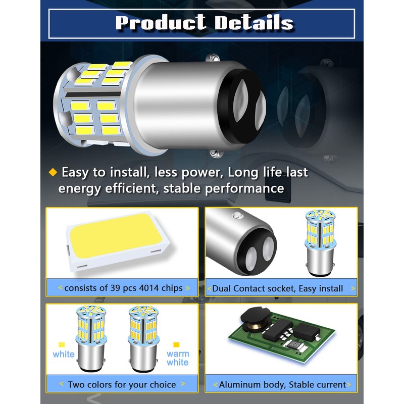 UNXMRFF 6-Pack 1142 BA15D LED Bulb for RV Light Bulbs