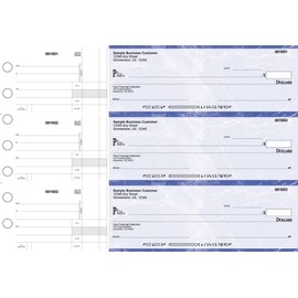 ABC Manual Checks for Business 3 on a Page with Stub Voucher, 100 Checks (Blue)