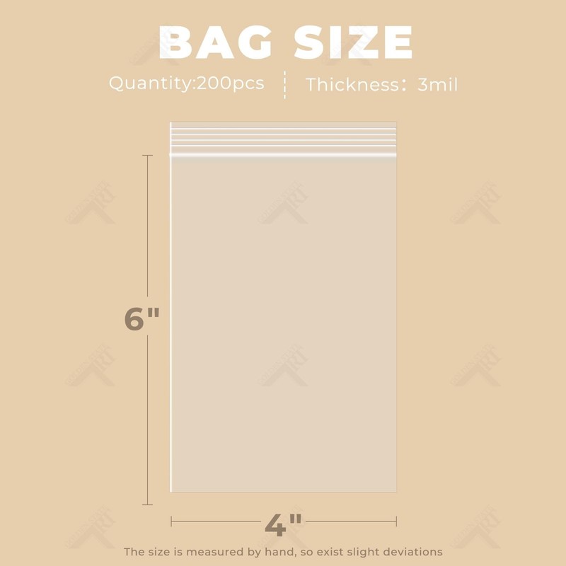 Golden State Art, 4" x 6" (200 Count) Clear Plastic