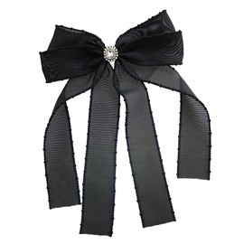 VingTAINE H7716 Double Ribbon Barrette, Long, Big, See-through, Hair Clip, Hair Accessory, Adult, Cute, Stylish, Elegant
