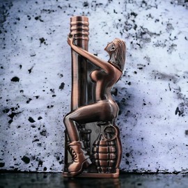 Retro Creative Design Butane Lighter, Fun and Cool Lighter, Adjustable Refillable Lighter, Soft Flame Torch Lighter, Jet Flame Windproof Lighter, Unique Gift for Men and Girls (No Gas)-Red Copper