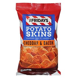 TGI Fridays Potato Skins Snack Chips- 5.5 oz. Bags (Cheddar & Bacon, 4 Bags)