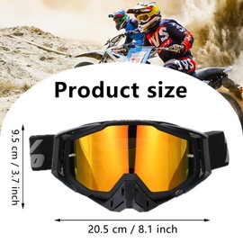 Yoihuqi Windproof Dustproof Motocross Goggles Motocross Goggles Ski Goggles Dirt Bike Cross Goggles (Black/Orange)
