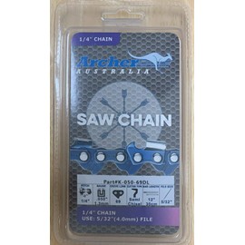 12" Archer Chainsaw Chain 1/4" Pitch .050 69 Drive Links Older Homelite XL, XL2