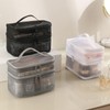 Gripebao Double Layer Makeup Bag, Mesh Cosmetic Bag with Handle,
