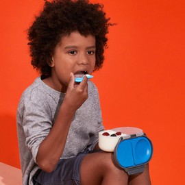 b.box Mini Lunch + Snack Containers (Blue Slate): 2-Pack Set Includes Lunch Box (4 1/4 Cup Capacity) & Snack Box (1 3/4 Cup Capacity). Easy Open Bento Containers, School Supplies