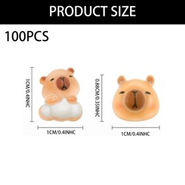 100 Pcs Resin Capybara,Mini Capybara,Resins Animals Tiny Capybaras Figures Miniature Figurines with Box Waterproof Small Cute Ornaments Present Kits for Garden Decorations,Dollhouse,DIY (6 Styles)