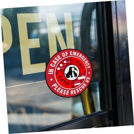Operitacx 5sets Warning Sign Wall Sticker Please Rescue US Decals Pet Emergency Decal Pet Wall Decal Emergency Warning Decal Pet Decorations Wall Sticker for Decorate English Wall 5pcs*5