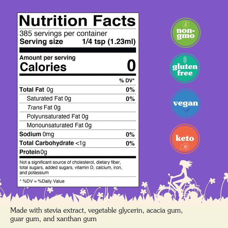 NuNaturals Stevia Simple Syrup, Sugar-Free Sweetener, Plant-Based Sugar Substitute, Zero