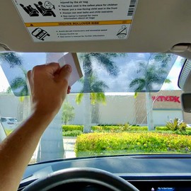 Static Cling Windshield Sun Visor Tint Strip Blocks Glare & Snow Blindness Universal Size Easy Install for Safe Driving (Silver, Universal)